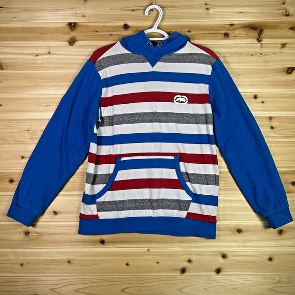Ecko Unlimited Other - Ecko Unltd Hoodie Boys Medium Red White and Blue Striped Long Sleeve Sweater